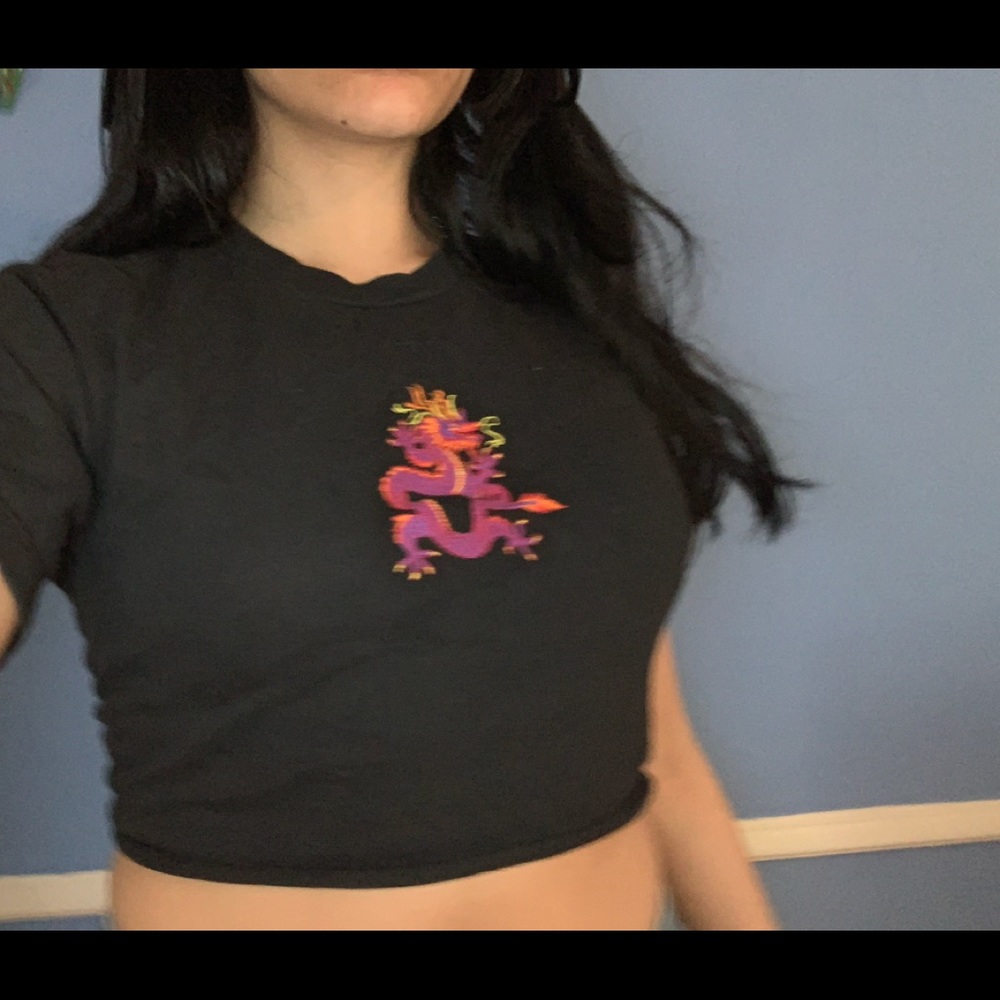 Brandy Melville black dragon tee! Good condition!